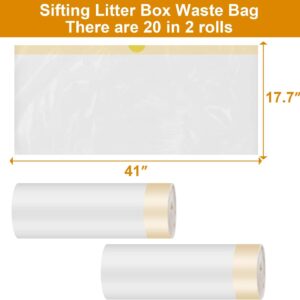 Alternative view of Yoochee 20 Count Litter Box Liners, 41'' × 17.7'' Litter Waste Bag for Pellet Litter Box, Suitable for XL and XXL Stainless Steel Sifting Litter Box