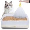 Yoochee 20 Count Litter Box Liners, 41'' × 17.7'' Litter Waste Bag for Pellet Litter Box, Suitable for XL and XXL Stainless Steel Sifting Litter Box
